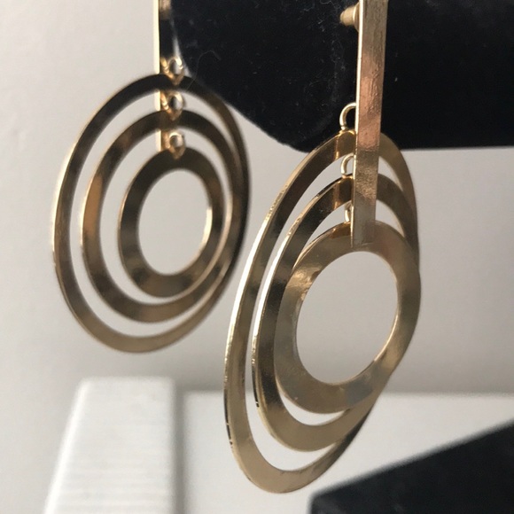BCBG • Gold Round Hoop Earrings - Picture 2 of 2